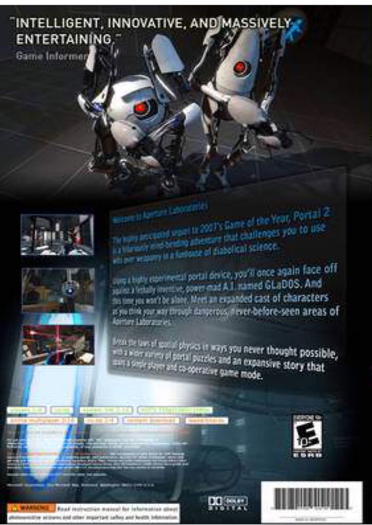 Portal 2 - Microsoft Xbox 360 (Valve Software - 1-2) video game collectible [Barcode 696055245048] - Main Image 2