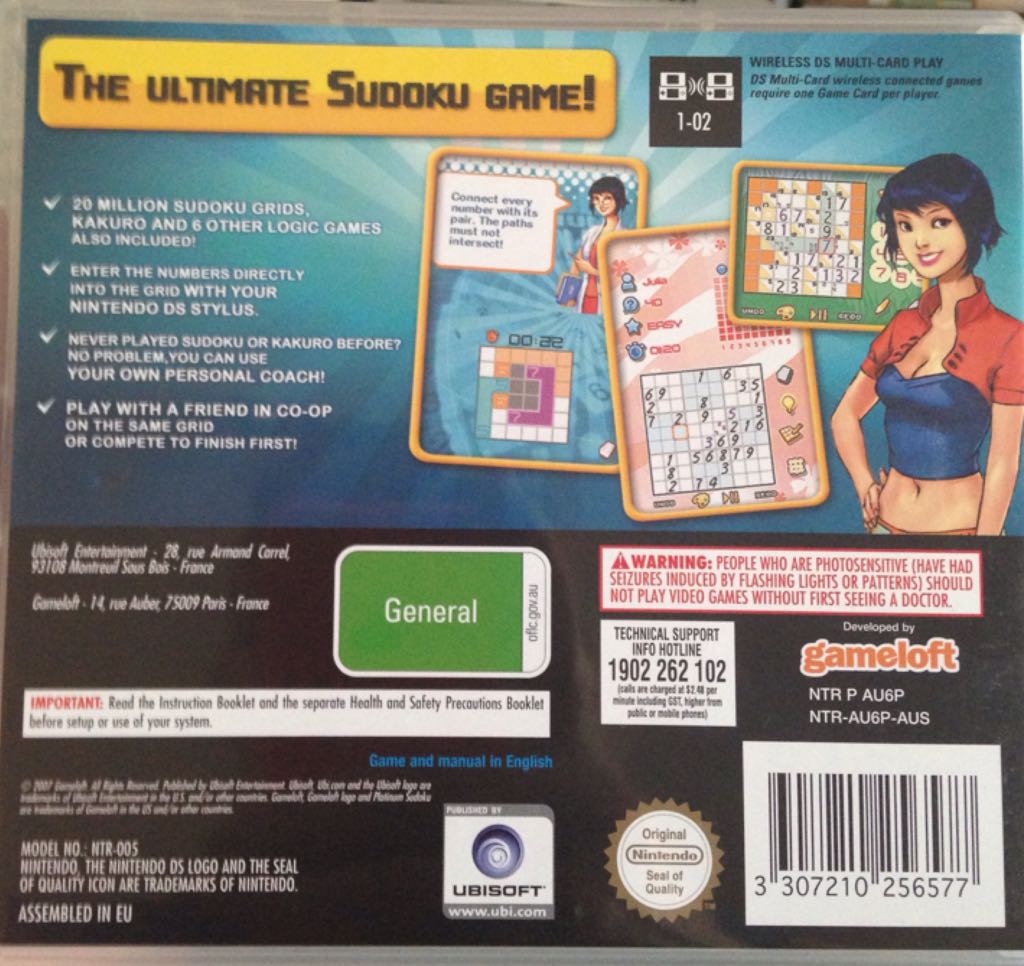 Platinum Sudoku - Nintendo DS (Ubisoft) video game collectible [Barcode 3307210256577] - Main Image 2
