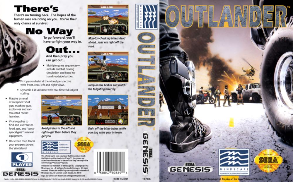 Outlander - Sega Genesis (Mega Drive) (Mindscape - 1) video game collectible [Barcode 050047108696] - Main Image 3