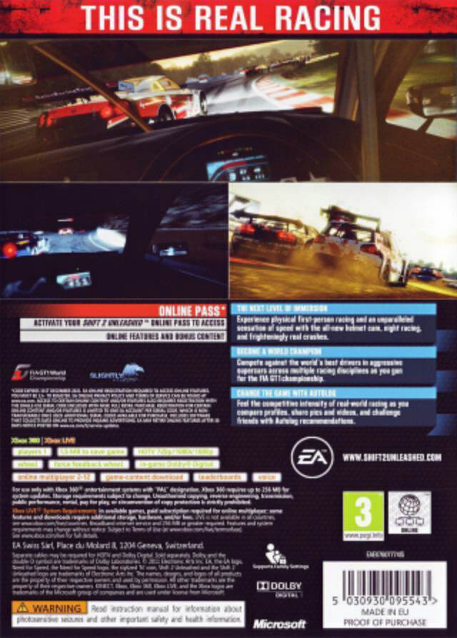 Need for Speed Shift 2: Unleashed - Microsoft Xbox 360 (Electronic Arts/EA Games - 1) video game collectible [Barcode 5030945095545] - Main Image 2