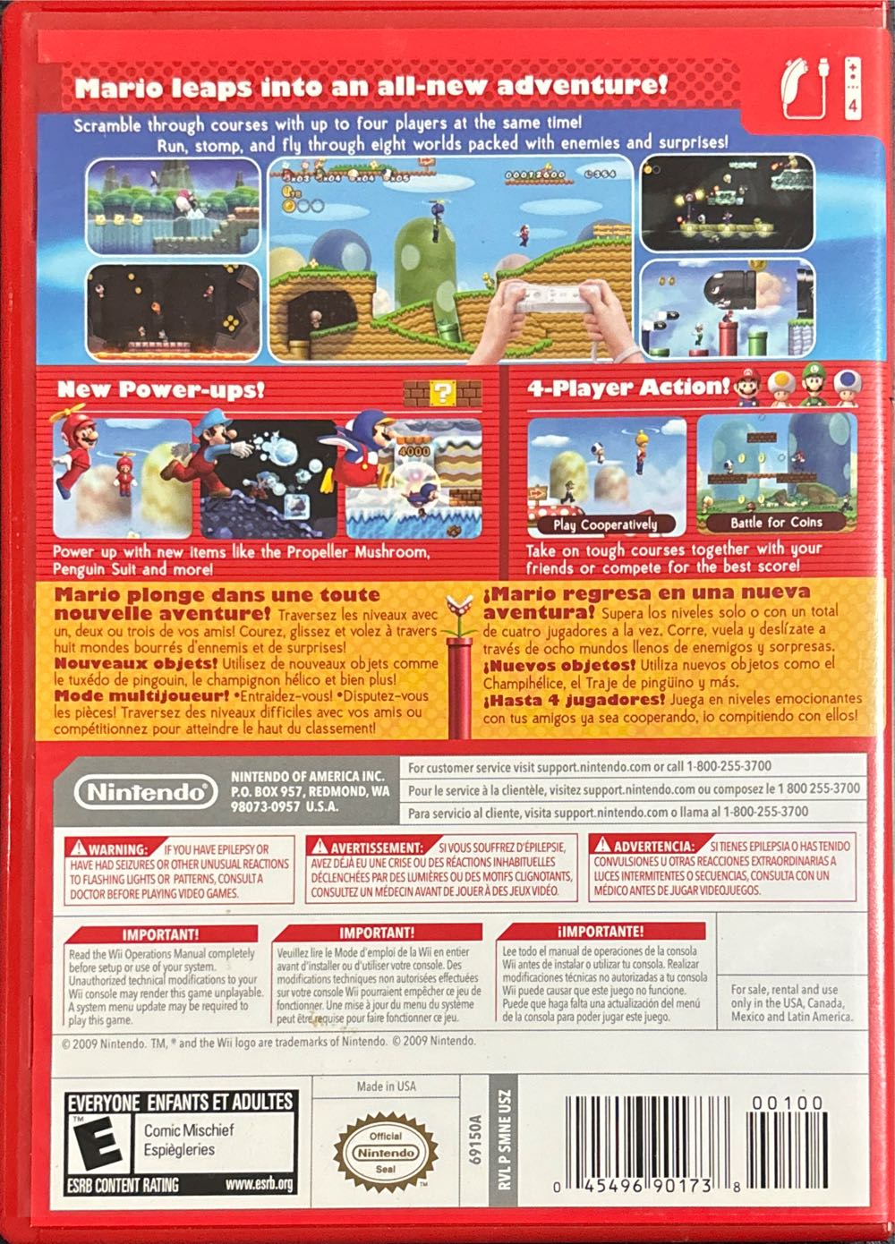 New Super Mario Bros Wii - Nintendo Wii (Nintendo - 1-4) video game collectible [Barcode 0045496368104] - Main Image 3