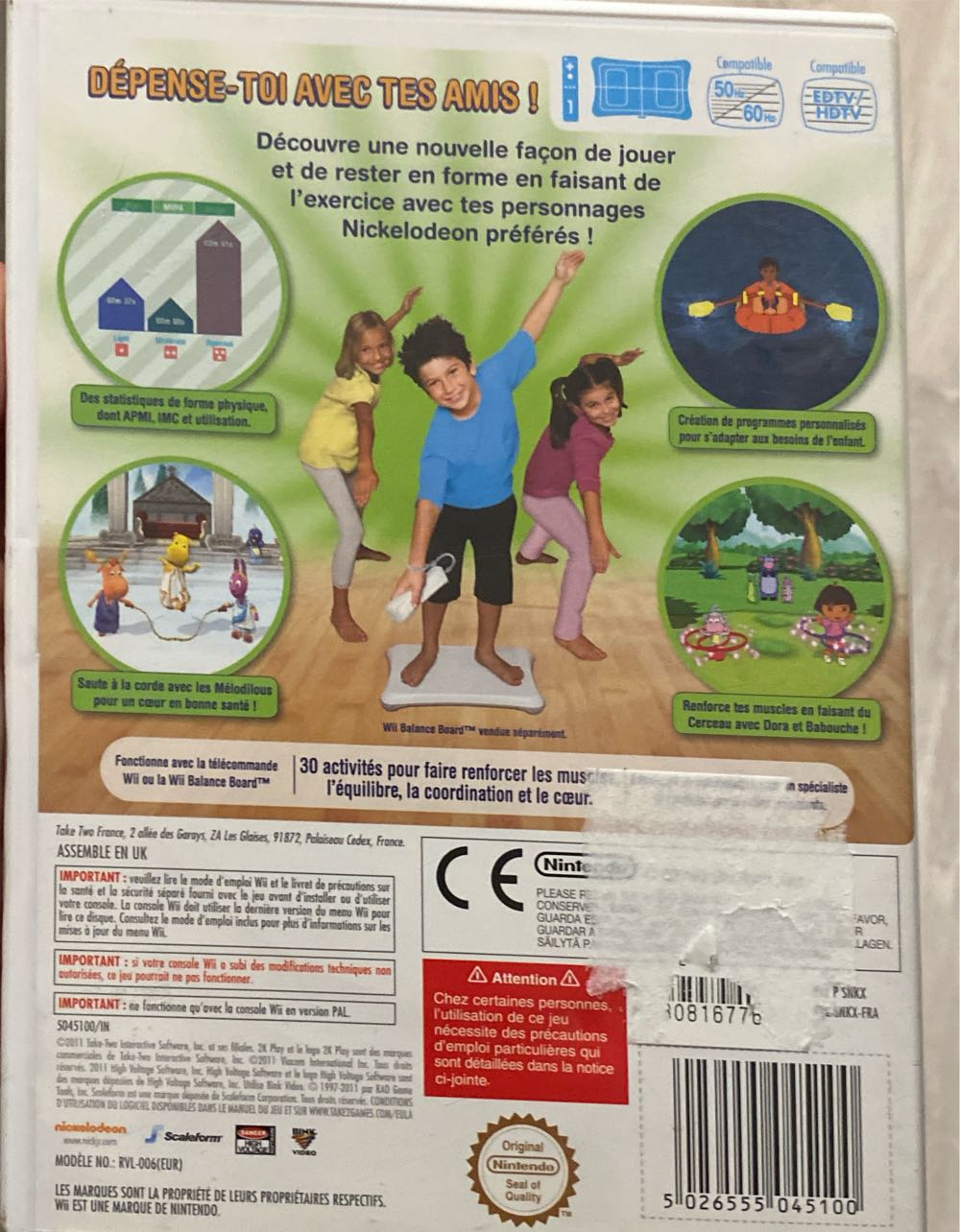 FIT Nickelodeon - Nintendo Wii video game collectible [Barcode 5026555045100] - Main Image 2