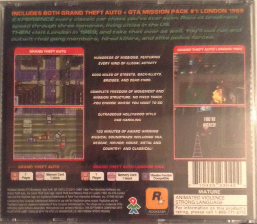 Grand Theft Auto Director’s Cut - Sony PlayStation (Rockstar Games - 1) video game collectible - Main Image 2