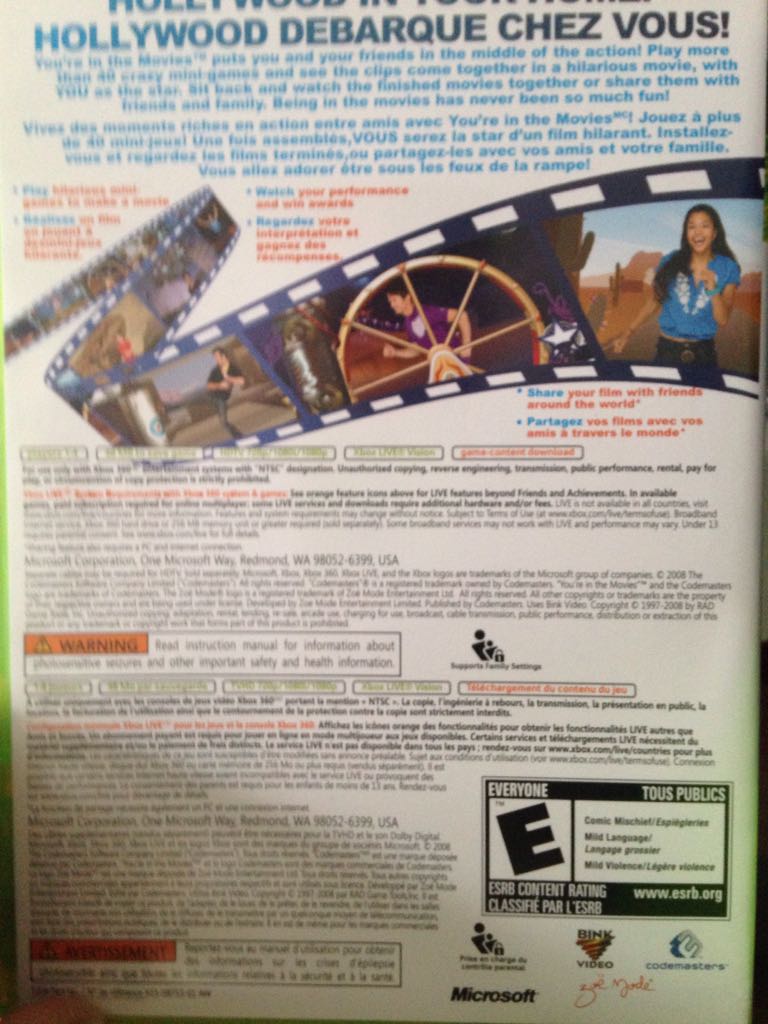 You’re In The Movies - Microsoft Xbox 360 video game collectible - Main Image 2
