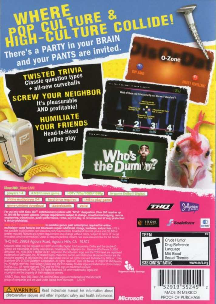 You Dont Know Jack - Microsoft Xbox 360 (THQ - 1-4) video game collectible - Main Image 2