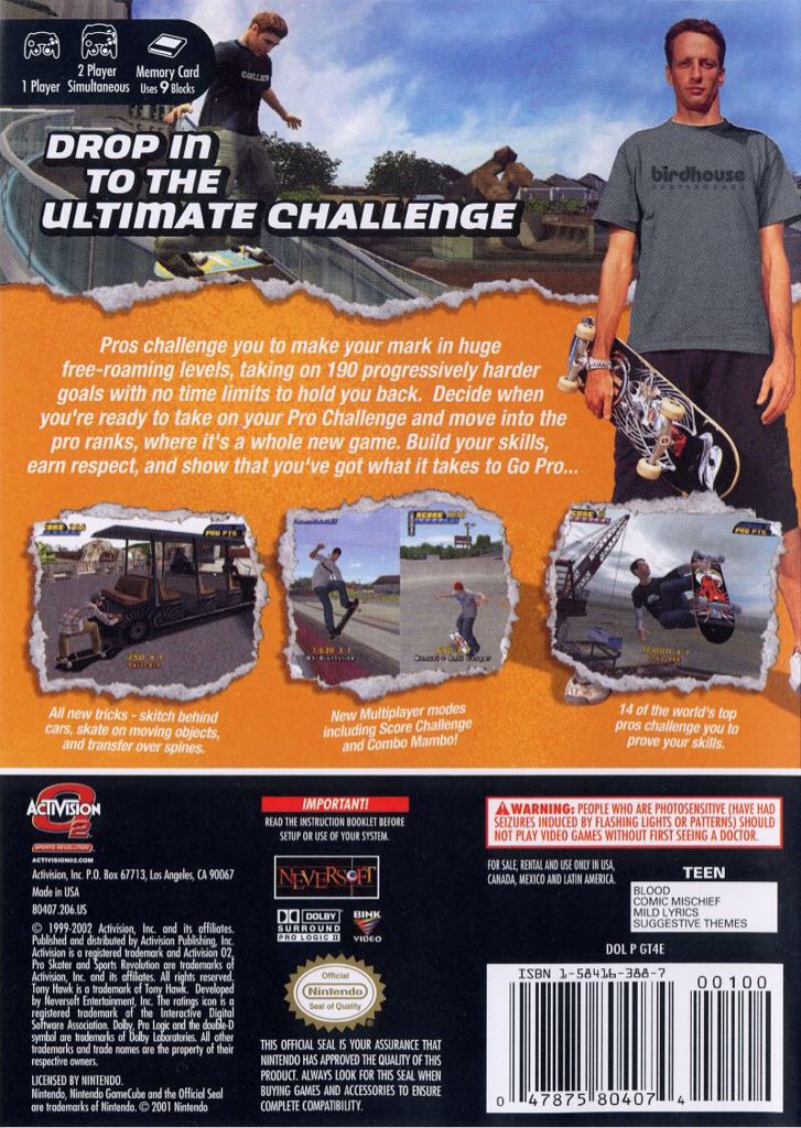 Tony Hawk’s Pro Skater 4 - Nintendo GameCube (Activision O2 - 2) video game collectible [Barcode 5030917018466] - Main Image 2
