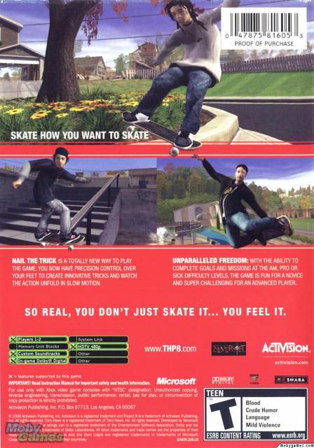 (2006) Tony Hawk’s Project 8 - Microsoft Xbox (Activision - 2) video game collectible [Barcode 5030917037627] - Main Image 2