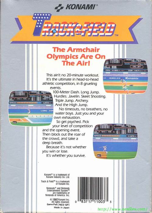 Track & Field - Nintendo Game Boy (Konami - 2) video game collectible [Barcode 083717110033] - Main Image 2