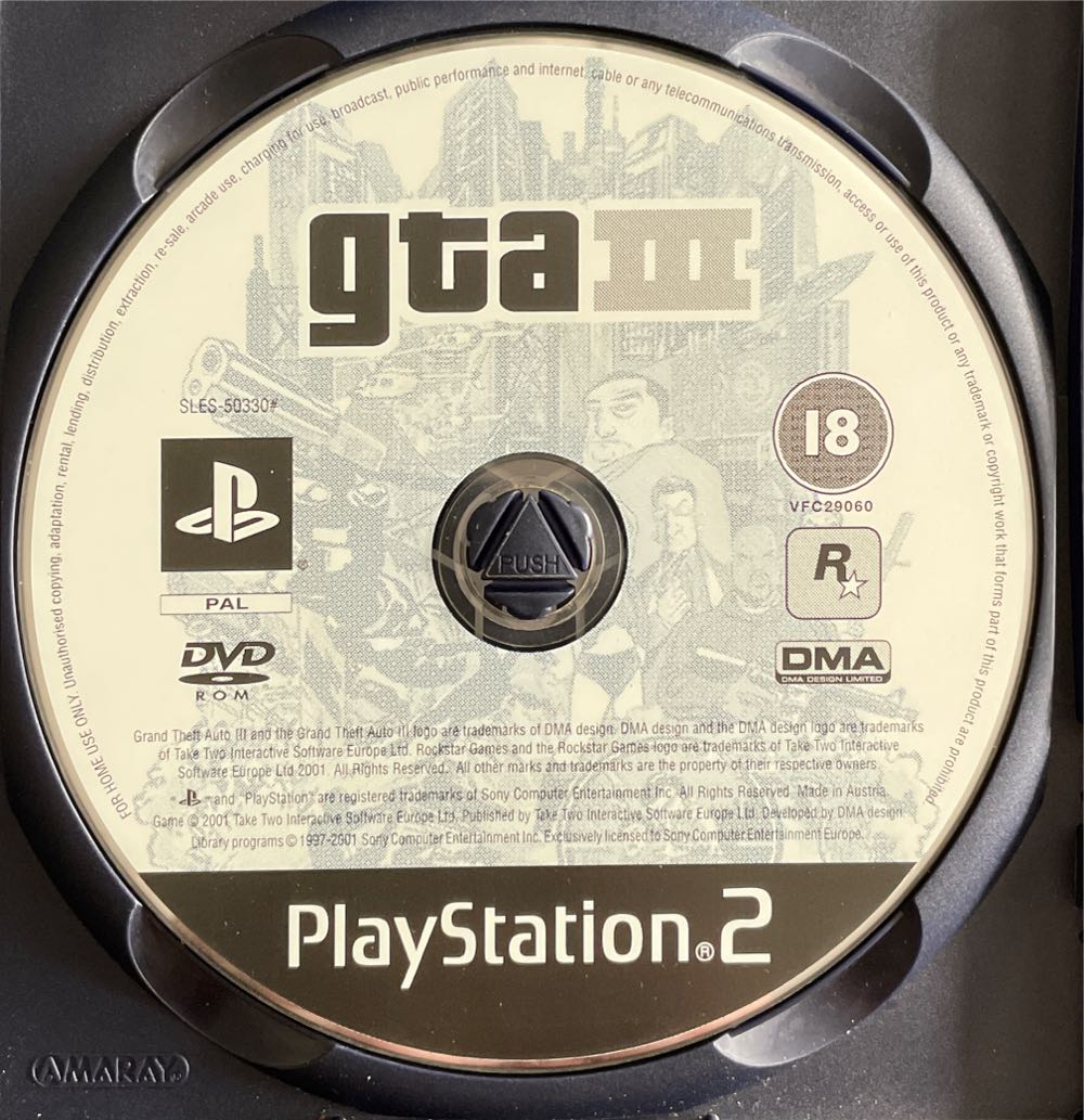 Grand Theft Auto III - Sony PlayStation 2 (PS2) (Rockstar Games - 1) video game collectible [Barcode 5026555300490] - Main Image 3