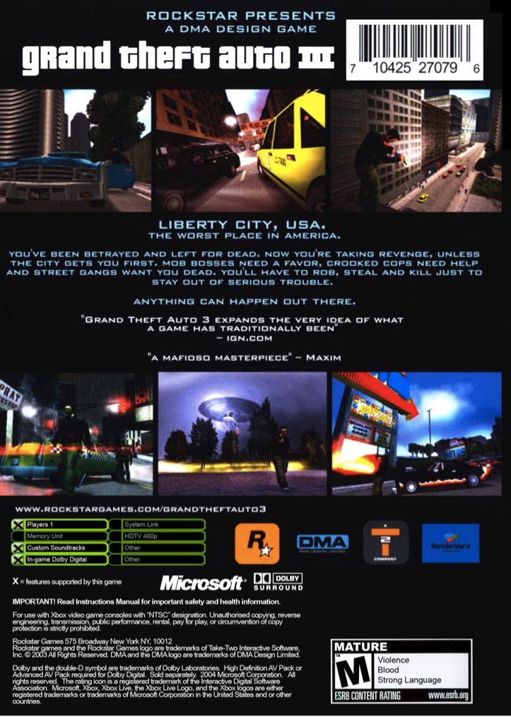 Grand Theft Auto III - Microsoft Xbox (Rock Star Games - 1) video game collectible - Main Image 2