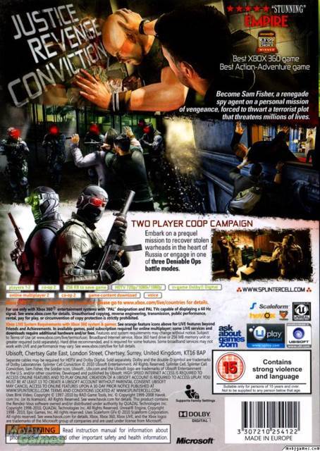 Tom Clancy’s Splinter Cell: Conviction - Microsoft Xbox 360 (Ubisoft - 1) video game collectible [Barcode 3307210254122] - Main Image 2