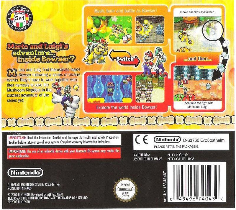 Mario And Luigi: Bowser’s Inside Story - Nintendo DS (Nintendo - 1) video game collectible [Barcode 0045496740436] - Main Image 2