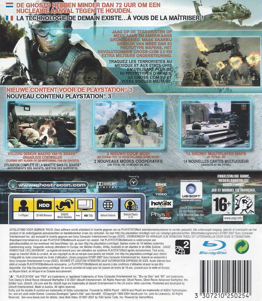 Ghost Recon Advanced Warfighter 2 - Sony PlayStation 3 (PS3) (Ubisoft - 2) video game collectible [Barcode 3307210250254] - Main Image 2
