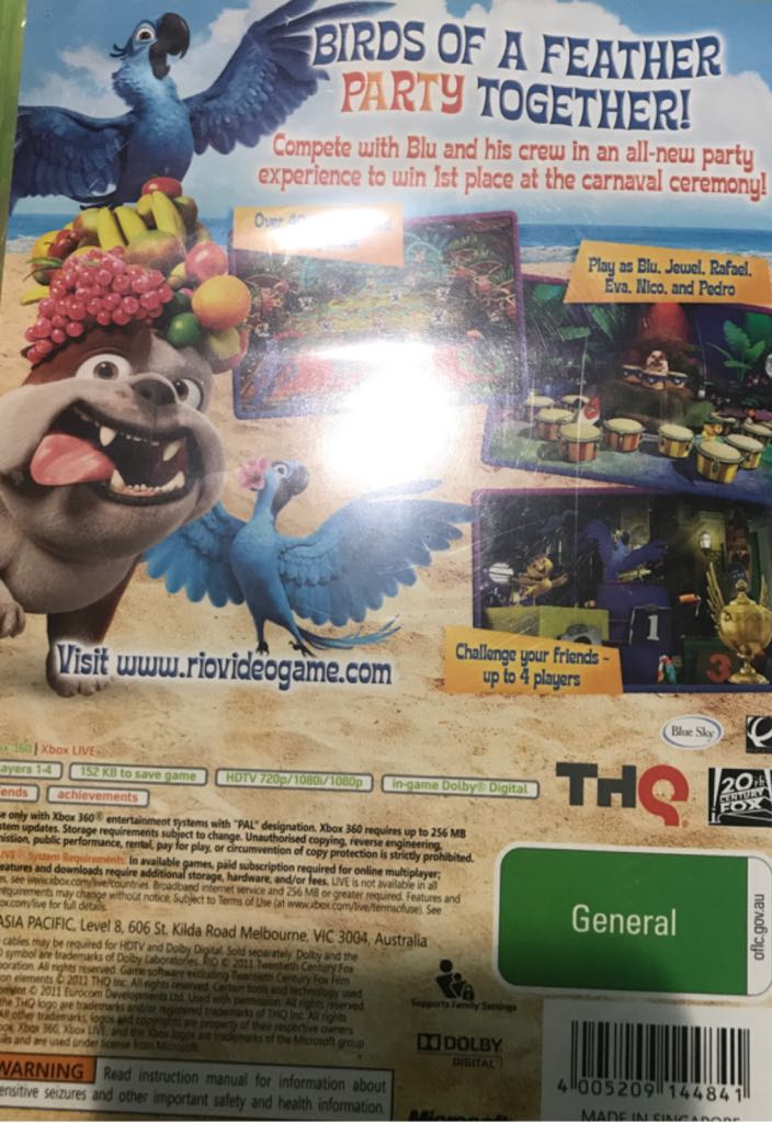 Rio - Microsoft Xbox 360 (THQ) video game collectible [Barcode 4005209144841] - Main Image 2