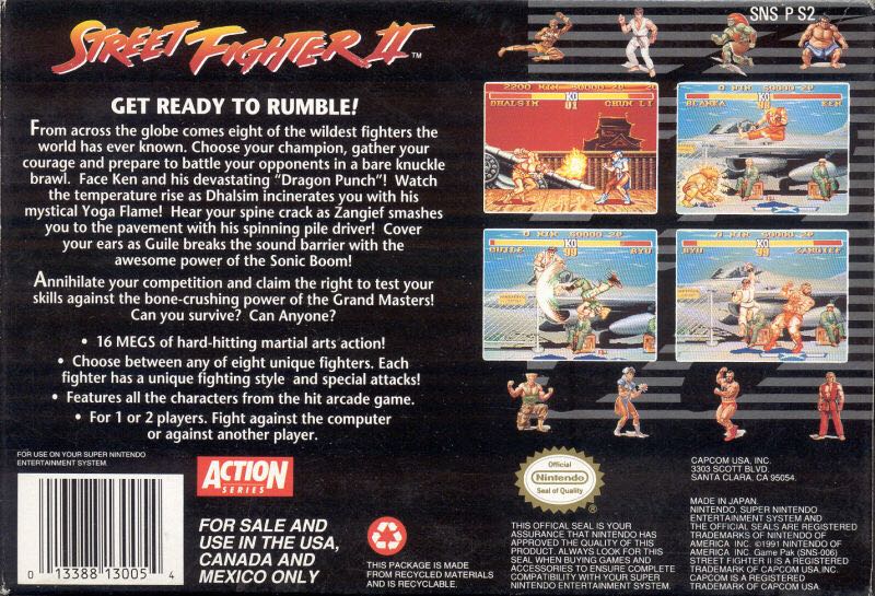 Street Fighter 2  - Nintendo Super Nintendo Entertainment System (SNES) video game collectible - Main Image 2