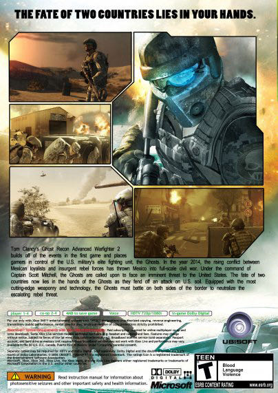 Tom Clancy 2007: Ghost Recon: Advanced Warfighter 2 - Microsoft Xbox 360 (Ubisoft) video game collectible [Barcode 3307211639539] - Main Image 2