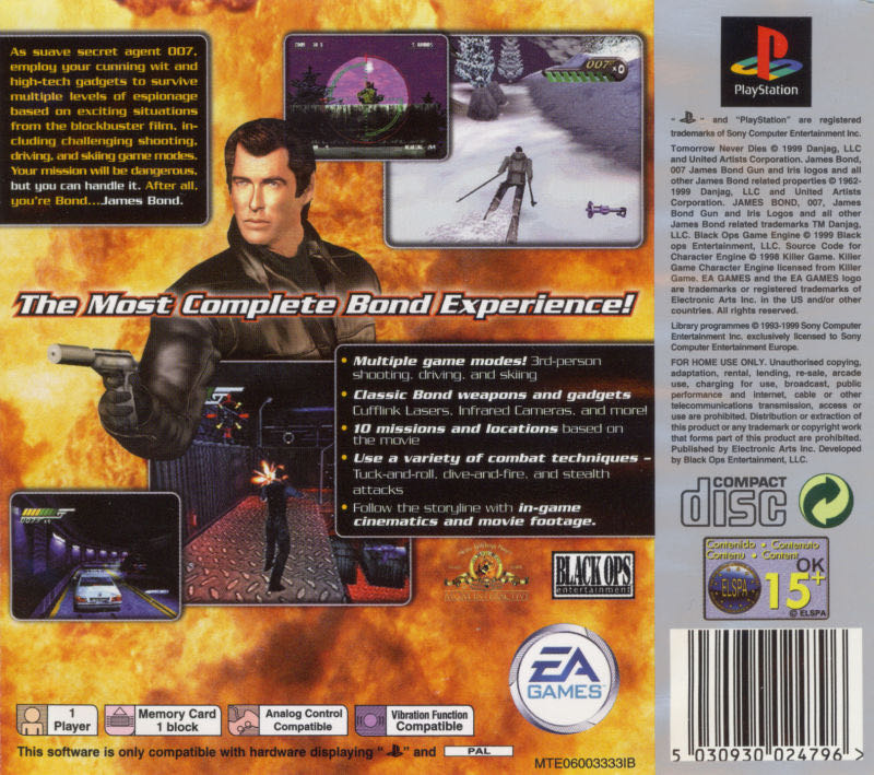 007: Tomorrow Never Dies - Sony PlayStation (EA - 1) video game collectible - Main Image 2
