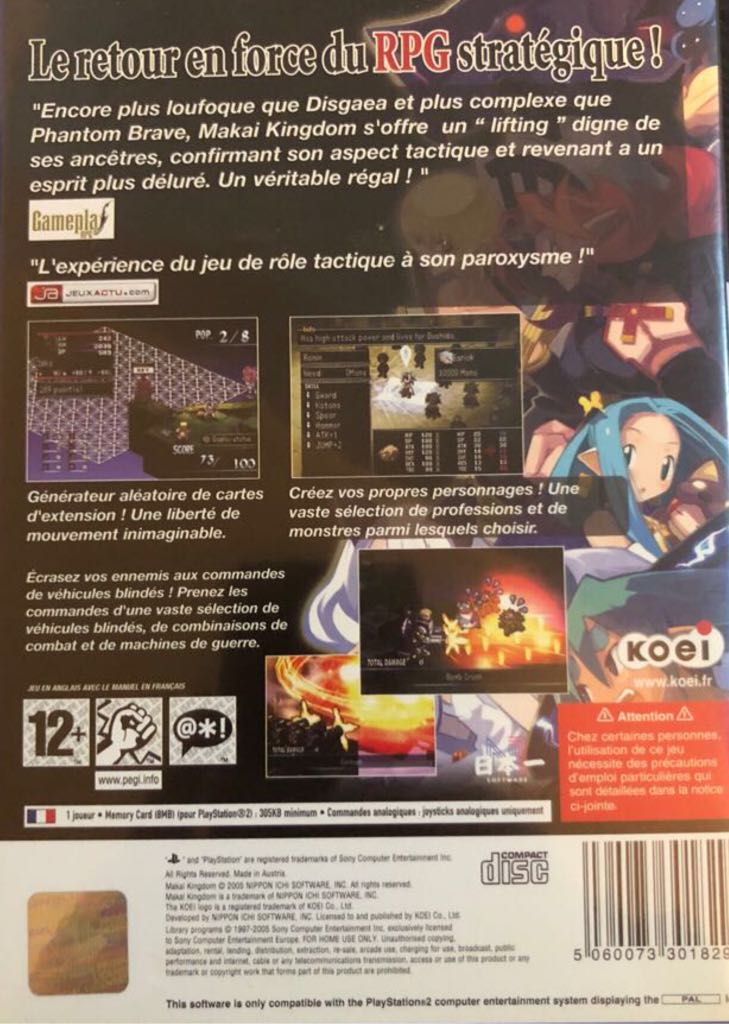 Makai Kingdom : Chronicles Of The Sacred Tome - Sony PlayStation 2 (PS2) (Koei - 1) video game collectible [Barcode 5060073301829] - Main Image 2