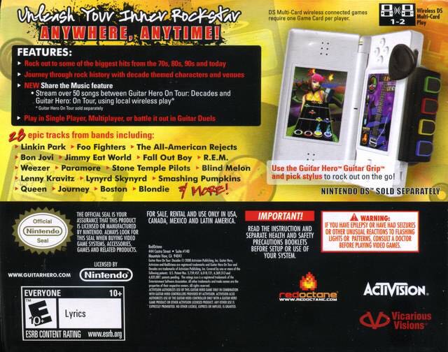 Guitar Hero On Tour: Decades - Nintendo DS (Activision - 2) video game collectible [Barcode 0047875955394] - Main Image 2