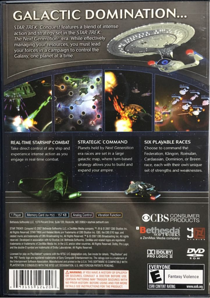 Star Trek: Conquest - Sony PlayStation 2 (PS2) (Bethesda Softworks - 1) video game collectible [Barcode 093155126206] - Main Image 2