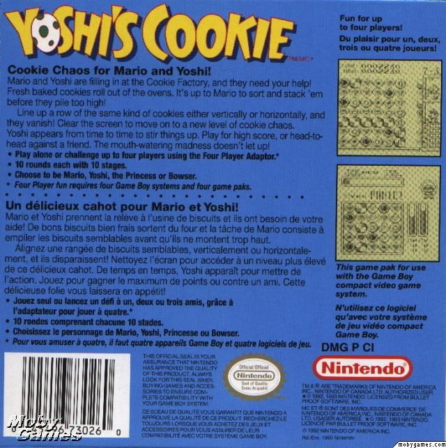 Yoshi’s Cookie - Nintendo Game Boy video game collectible - Main Image 2