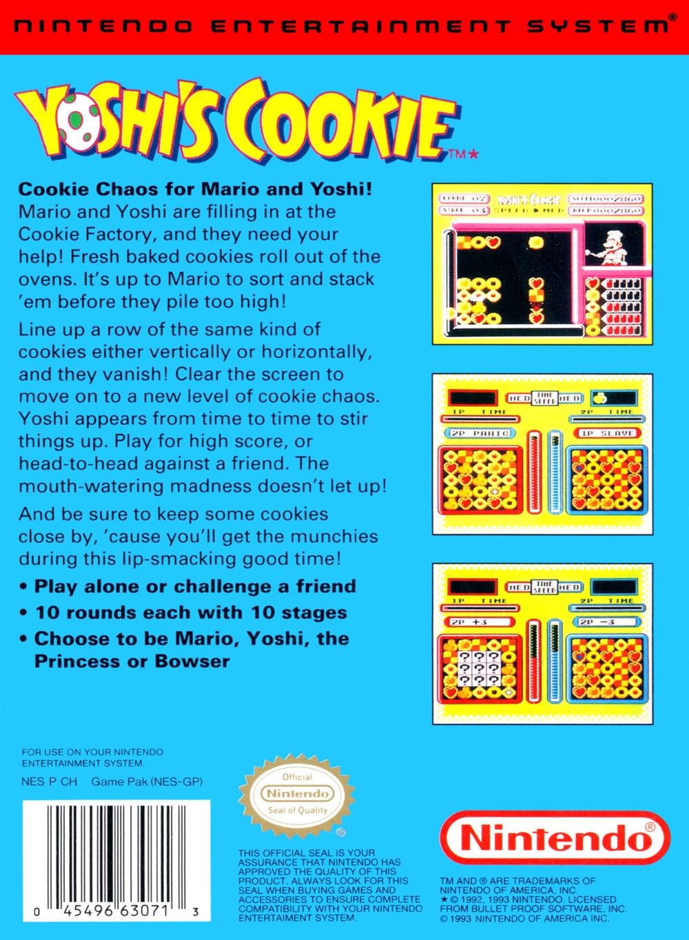 Yoshi’s Cookie  [pealing Label] - Nintendo Entertainment System (NES) video game collectible - Main Image 2