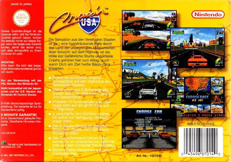 Cruis’n USA - Nintendo 64 (N64) video game collectible - Main Image 2