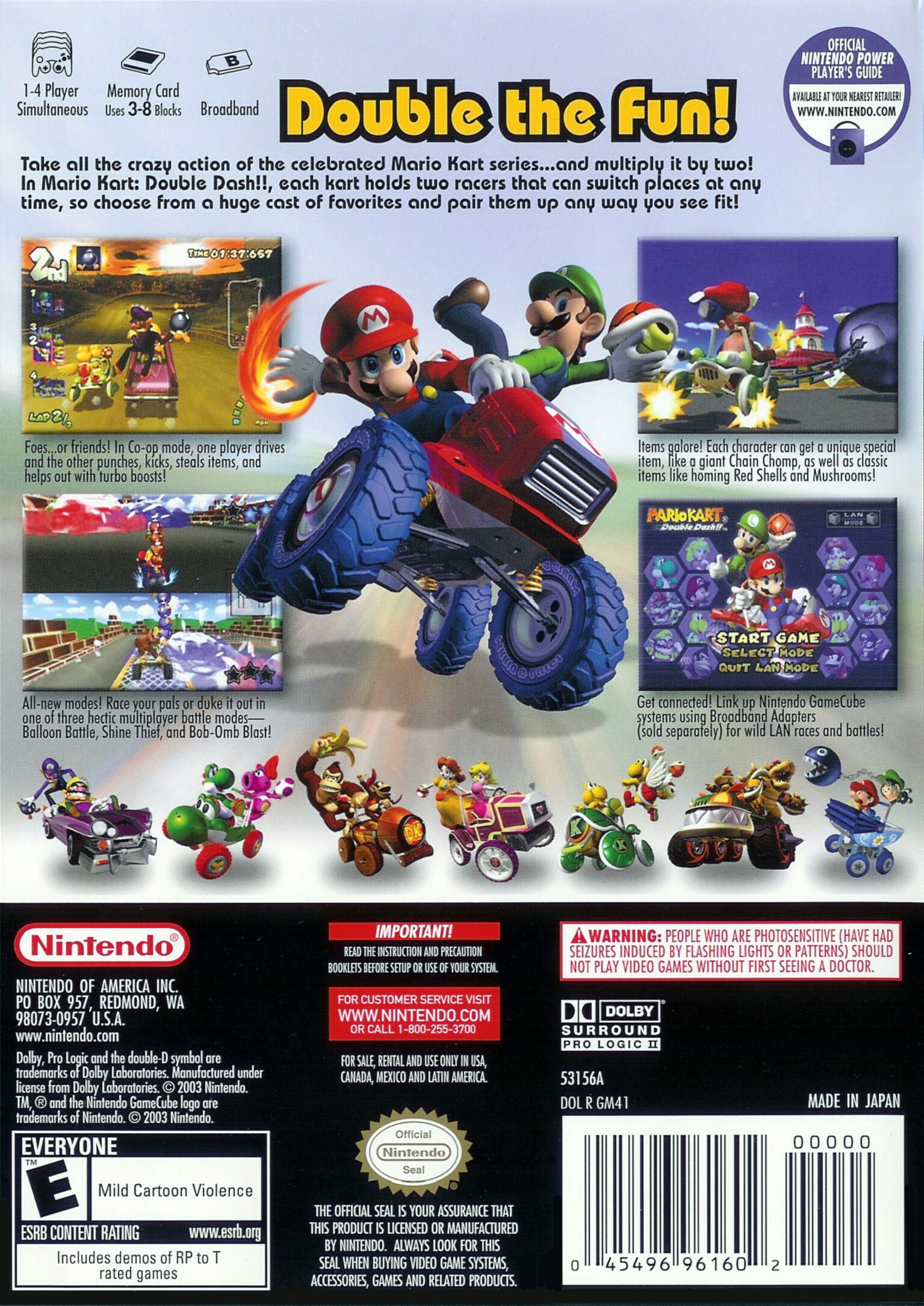 Mario Kart Double Dash!! - Nintendo GameCube (1-4) video game collectible - Main Image 2