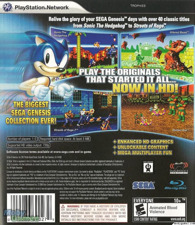 Sonic’s Ultimate Genesis Collection - Sony PlayStation 3 (PS3) video game collectible - Main Image 2