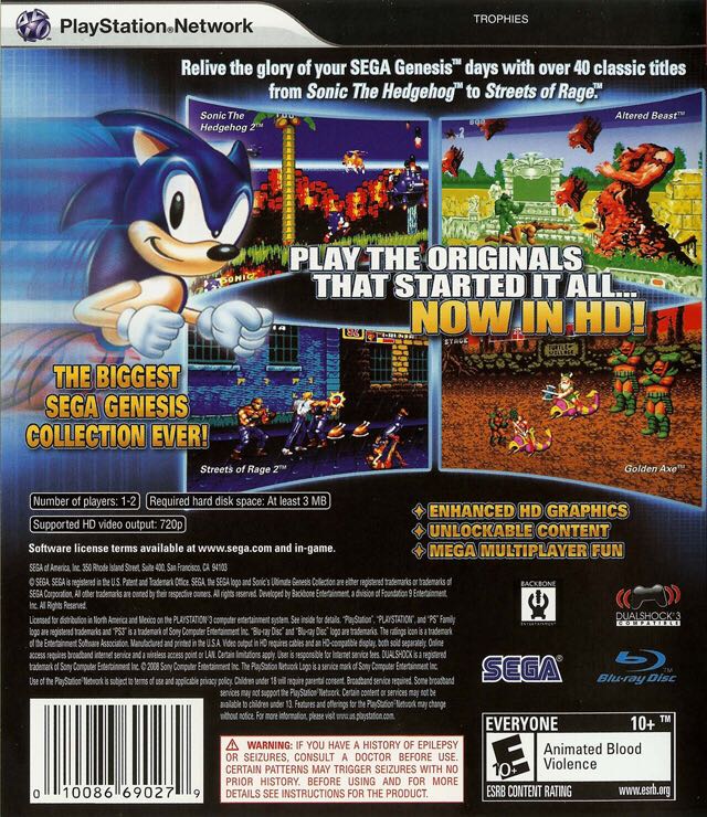Sonic’s Ultimate Genesis Collection - Sony PlayStation 3 (PS3) (Sega - 2) video game collectible - Main Image 2