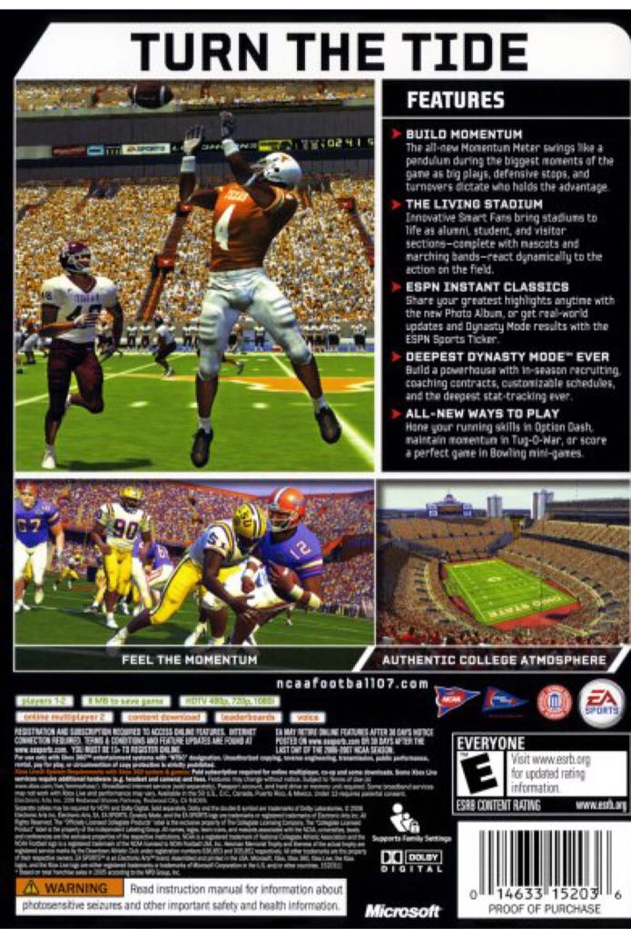 NCAA Football 07 - Microsoft Xbox 360 (Ea Sports) video game collectible - Main Image 2