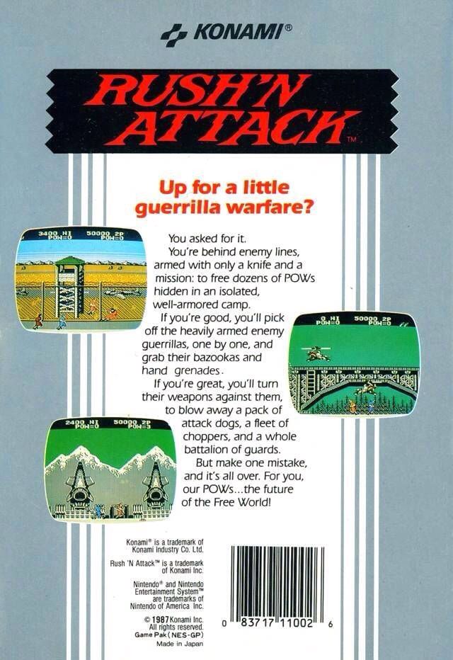 Rush’n Attack - Nintendo Entertainment System (NES) (Konami - 1-2) video game collectible - Main Image 2