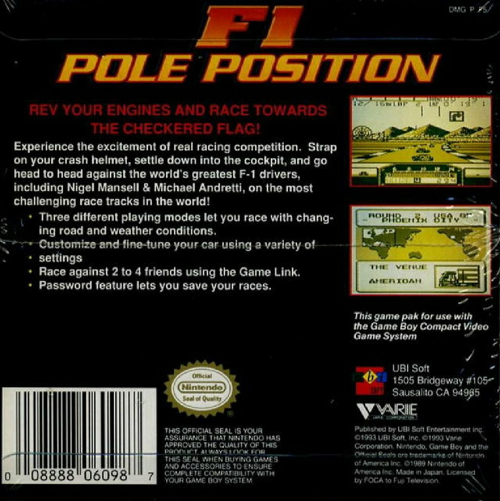 F1 Pole Position - Nintendo Game Boy video game collectible - Main Image 2