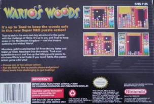 Wario’s Woods - Nintendo Super Nintendo Entertainment System (SNES) (Nintendo - 1-2) video game collectible [Barcode 045496830366] - Main Image 2
