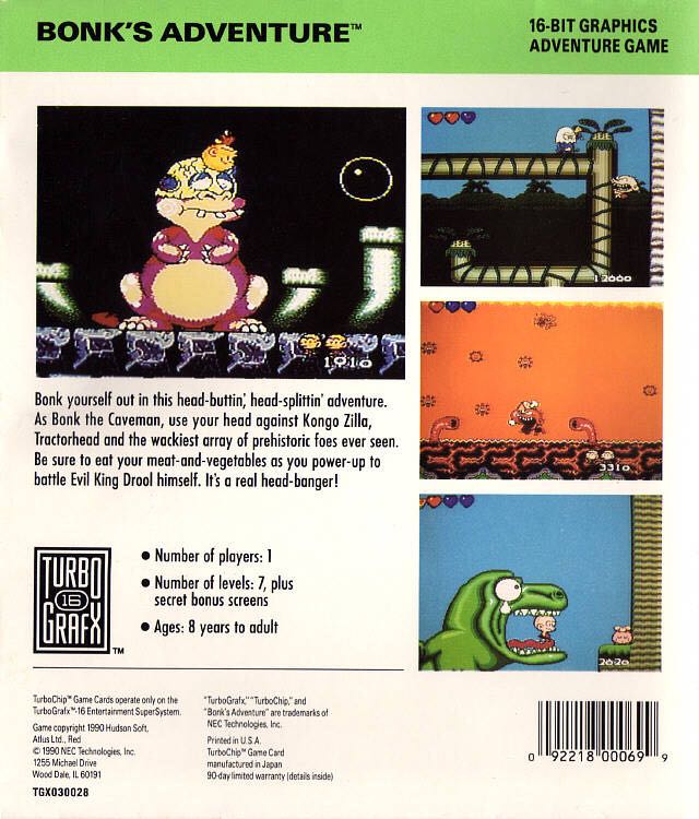 Bonk’s Adventure - NEC TurboGrafx-16 (NEC) video game collectible - Main Image 2