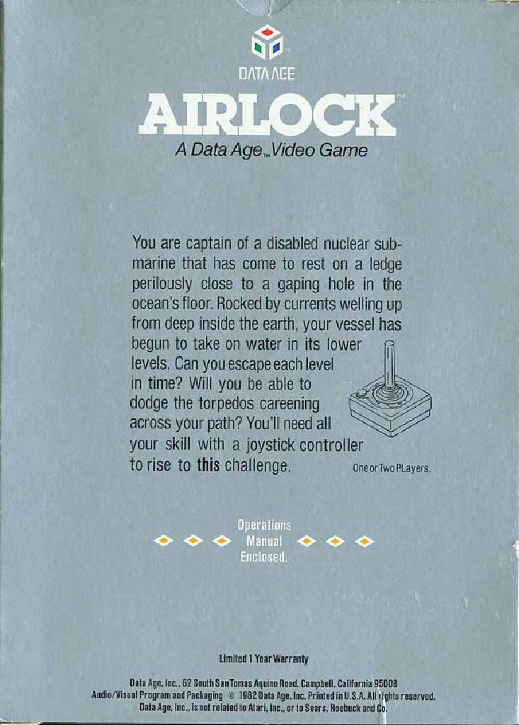 Airlock - Atari 2600 (Data Age - 1) video game collectible - Main Image 2