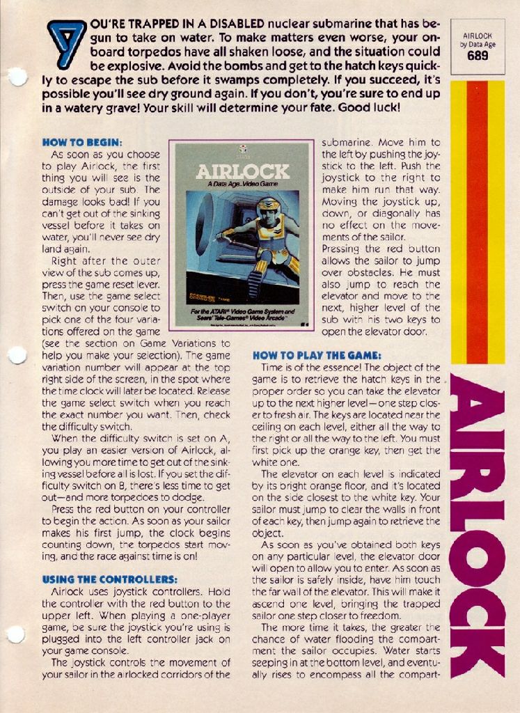 Airlock - Atari 2600 (Data Age) video game collectible - Main Image 2