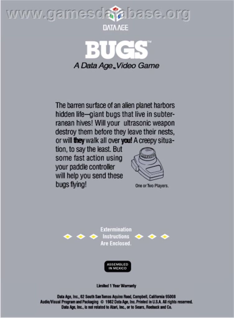Bugs - Atari 2600 video game collectible - Main Image 2
