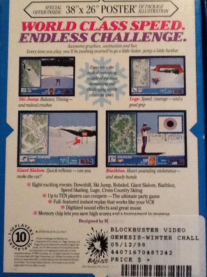 Winter Challenge - Sega Genesis (Mega Drive) video game collectible - Main Image 2