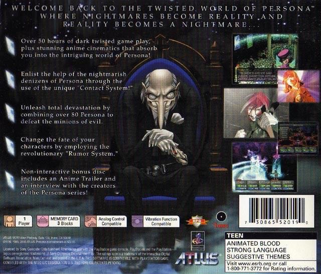 Persona 2: Eternal Punishment - Sony PlayStation (Atlus - 1) video game collectible [Barcode 730865520190] - Main Image 2