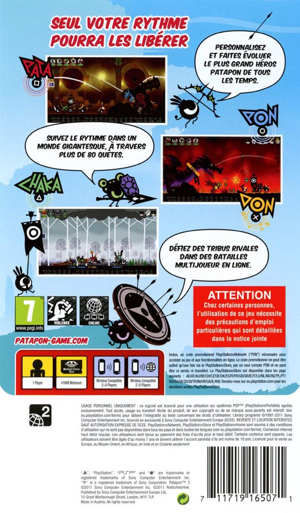 Patapon 3 - Sony PlayStation Portable (PSP) (Sony) video game collectible [Barcode 711719165378] - Main Image 2