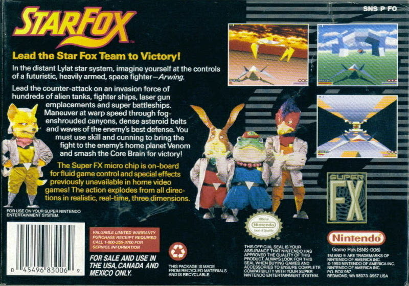 Starfox - Nintendo Super Nintendo Entertainment System (SNES) (Nintendo - 2) video game collectible - Main Image 2