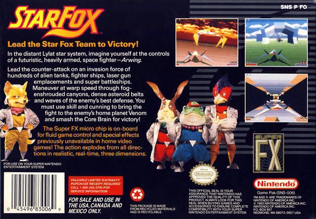 Starfox - Nintendo Super Nintendo Entertainment System (SNES) (Nintendo) video game collectible - Main Image 2