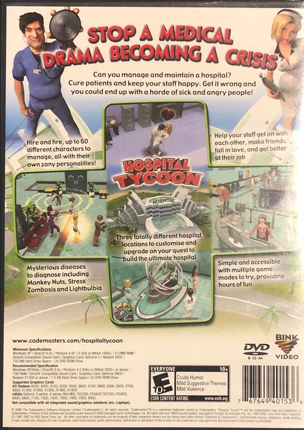 Hospital Tycoon - PC (Bink Video) video game collectible [Barcode 767649401536] - Main Image 2