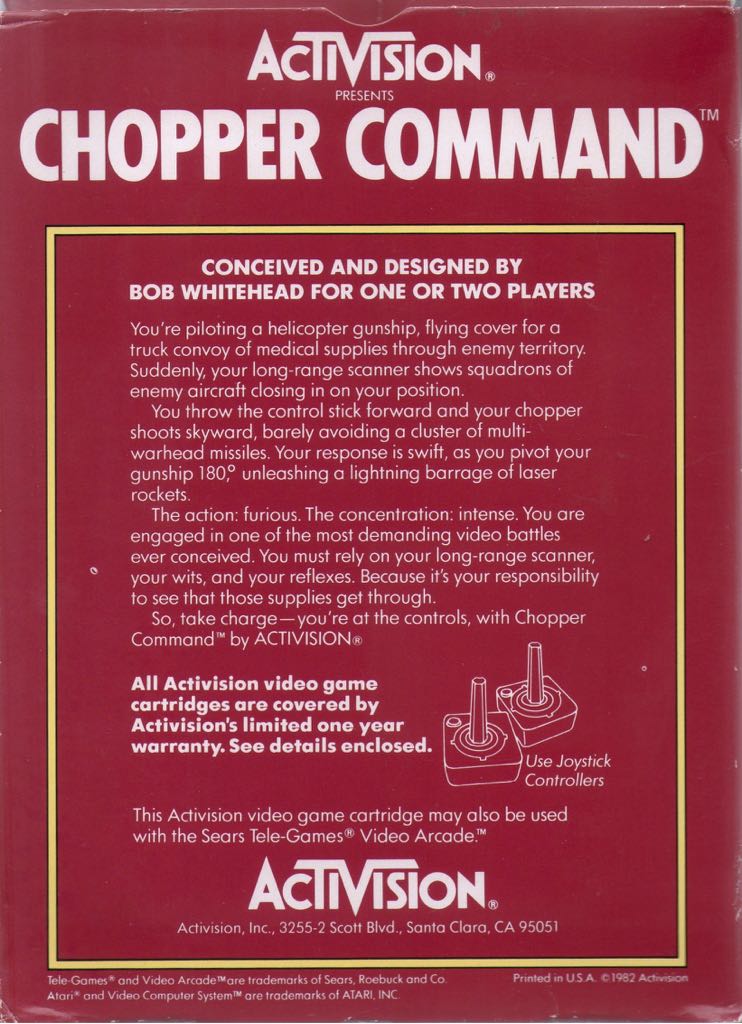 Chopper Command - Atari 2600 (Activision, Inc.) video game collectible - Main Image 2