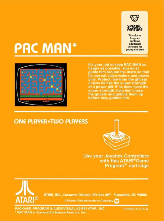 Pac-Man - Atari 2600 (Atari - 2) video game collectible - Main Image 2