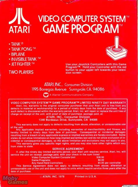Combat - Atari 2600 video game collectible - Main Image 2