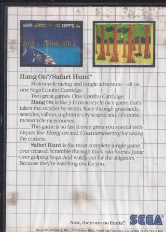 Hang On & Safari Hunt - Sega Master System (Sega) video game collectible - Main Image 2