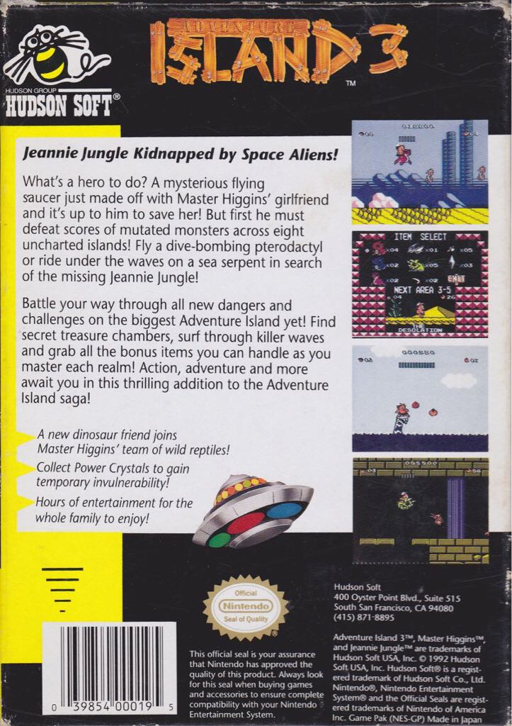 Adventure Island 3 - Nintendo Entertainment System (NES) video game collectible - Main Image 2