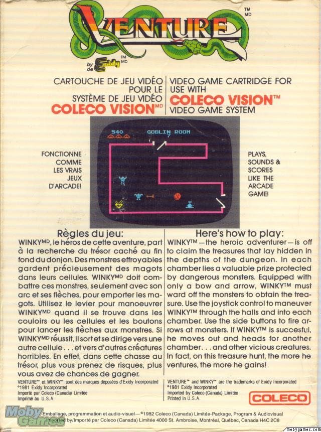 Venture - Colecovision (Exidy Incorporated) video game collectible - Main Image 2